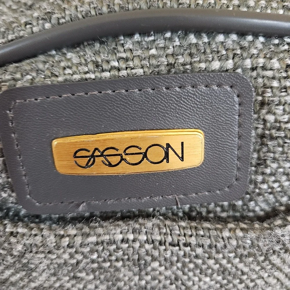 Vintage Sasson Tweed Shoulder Travel Bag Carry-On Duffle - Grey / Brown